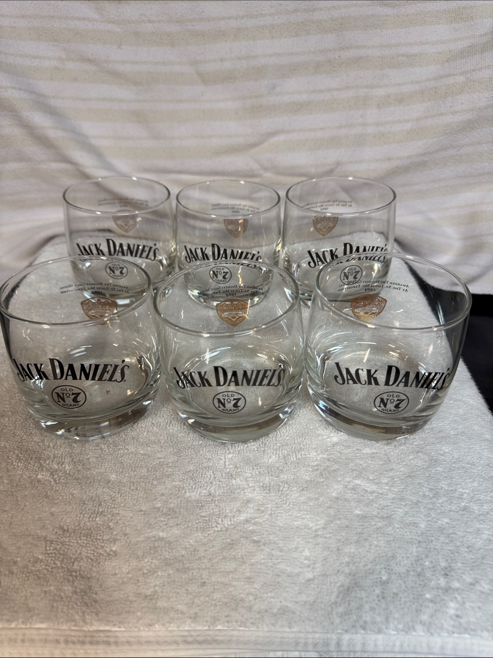 Jack Daniels Old No 7 Clear Glass Rocks Tumblers Set Of 6